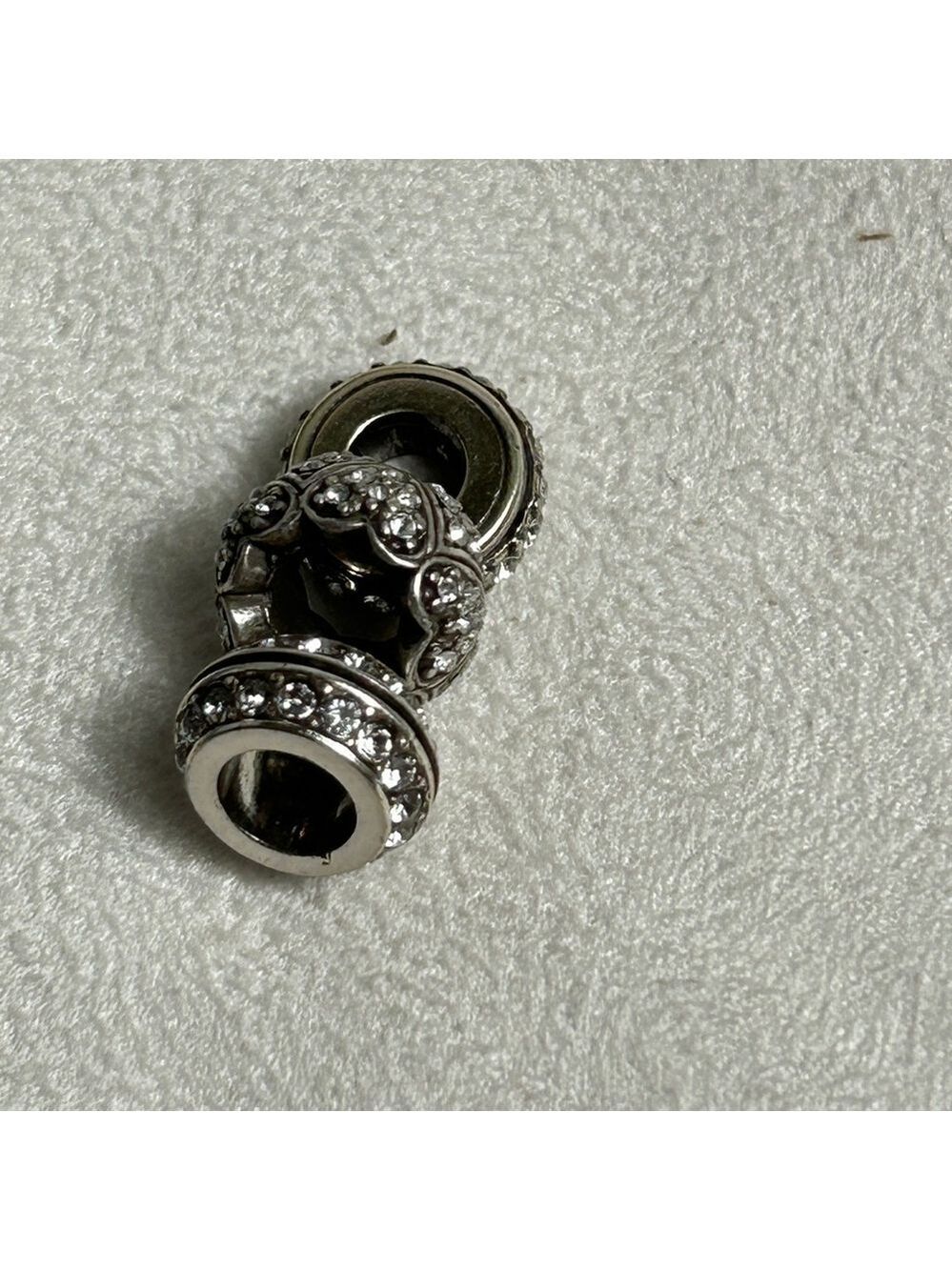 Brighton Clear Crystal Spacers Lot of 3 Glam Sparkle Silver Plated - Picture 13 of 13